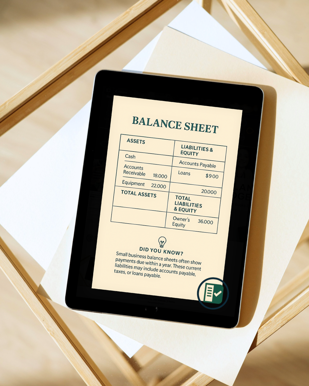 Bookkeeping Balance Sheet